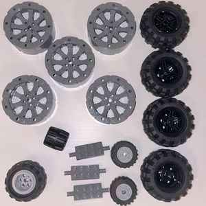 LEGO Wheels and Tires — Balloon Tires & Viking Wagon Wheels— 55976, 55817, 56145